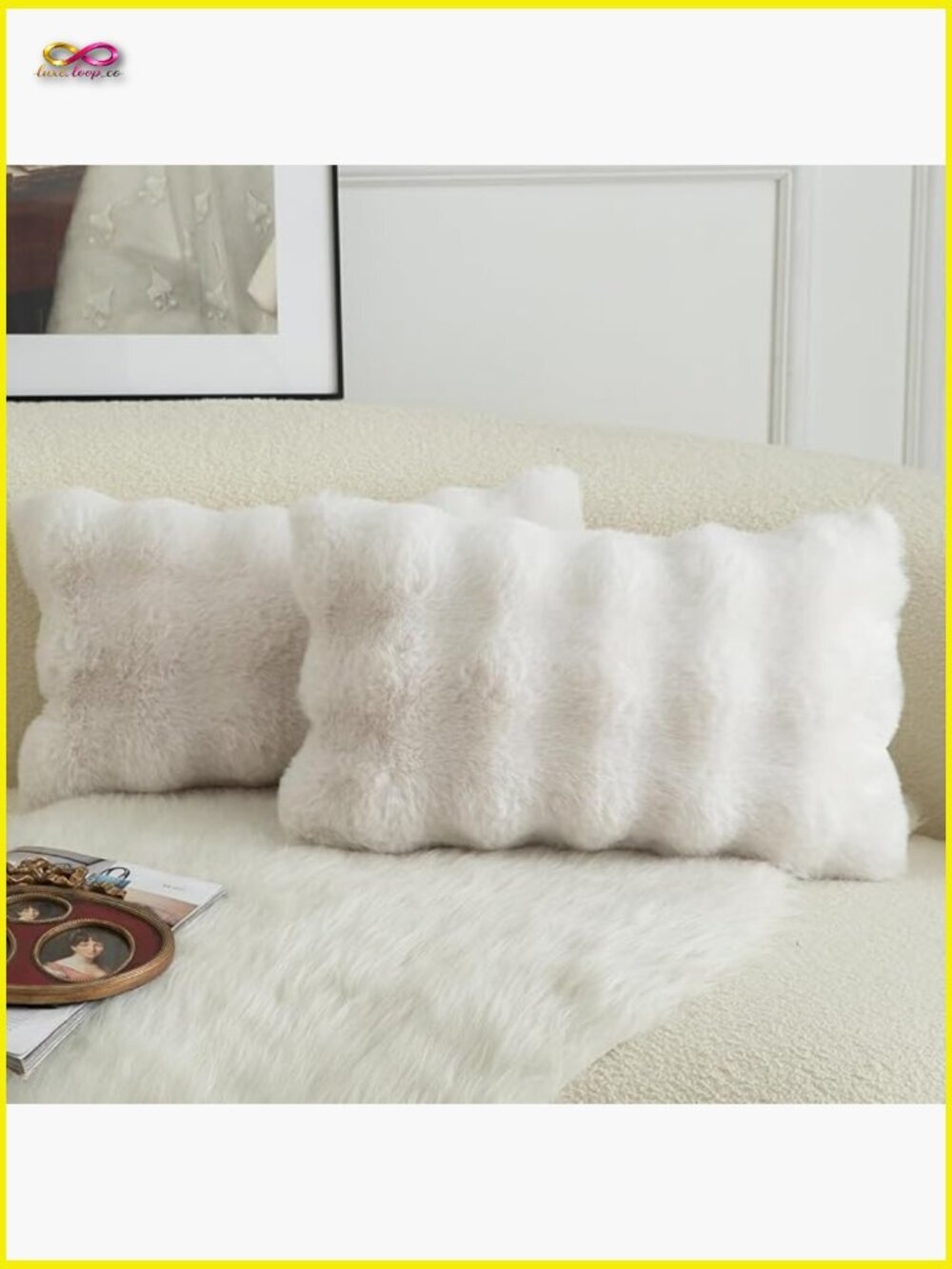 Thick Plush Decorative Throw Pillow Covers Wave Fur Velvet Cushion Shams Couch